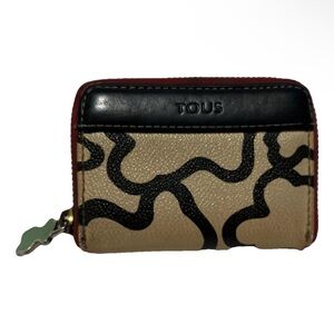 TOUS Beige and Black Patterned Wallet